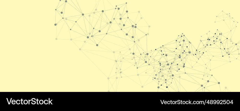 Abstract connect dots and lines on yellow Abstract connect dots and lines on yellow vector image