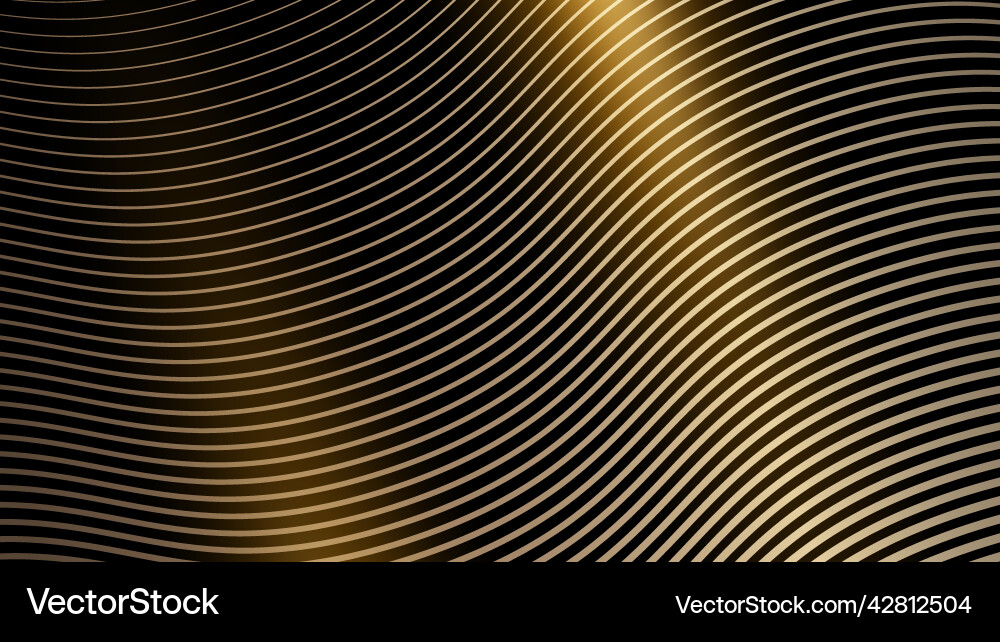 Abstract elegant golden lines wave pattern design vector image