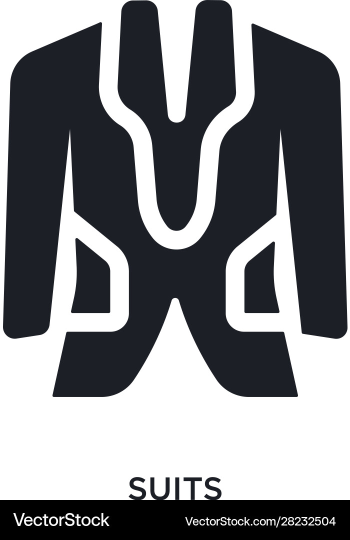 Black suits isolated icon simple element from vector image