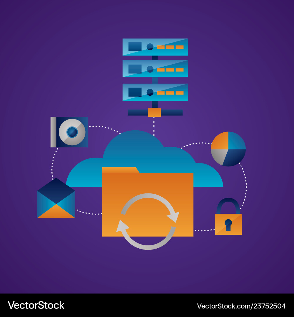 Cloud computing concept vector image