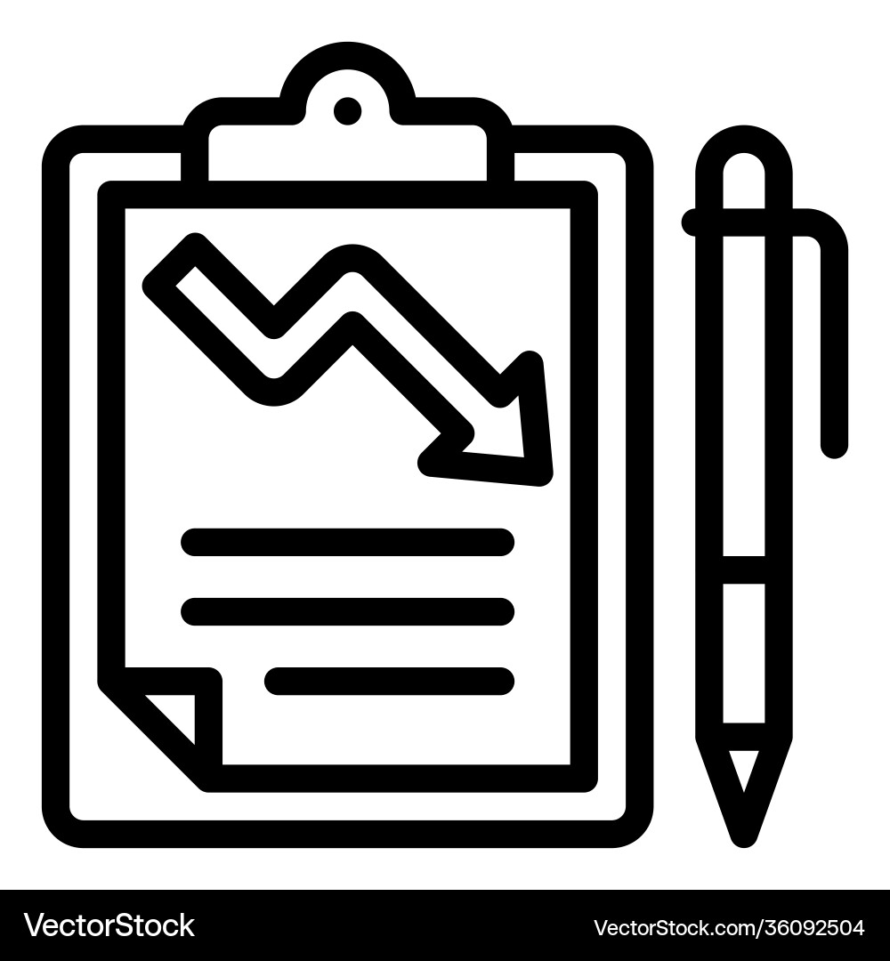Depreciation report icon bankruptcy related Vector Image