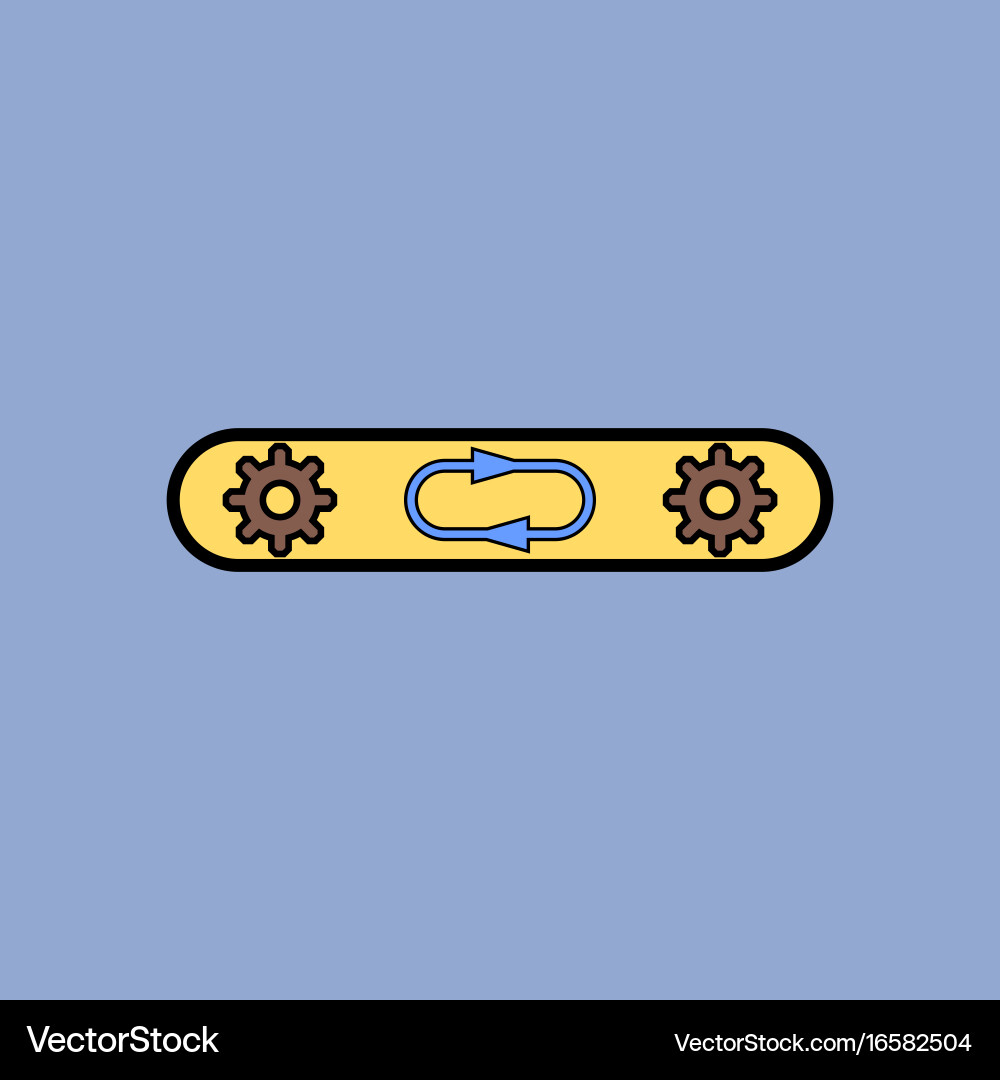 Flat icon design collection gears in process vector image