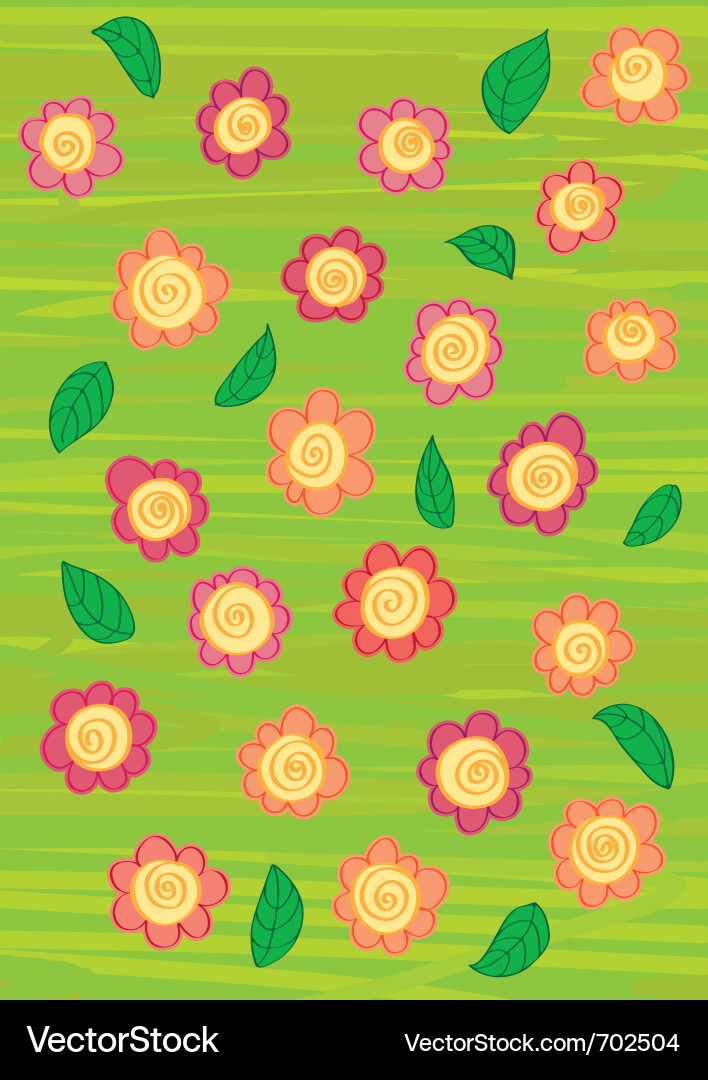 Floral Meadow Background Vector Image