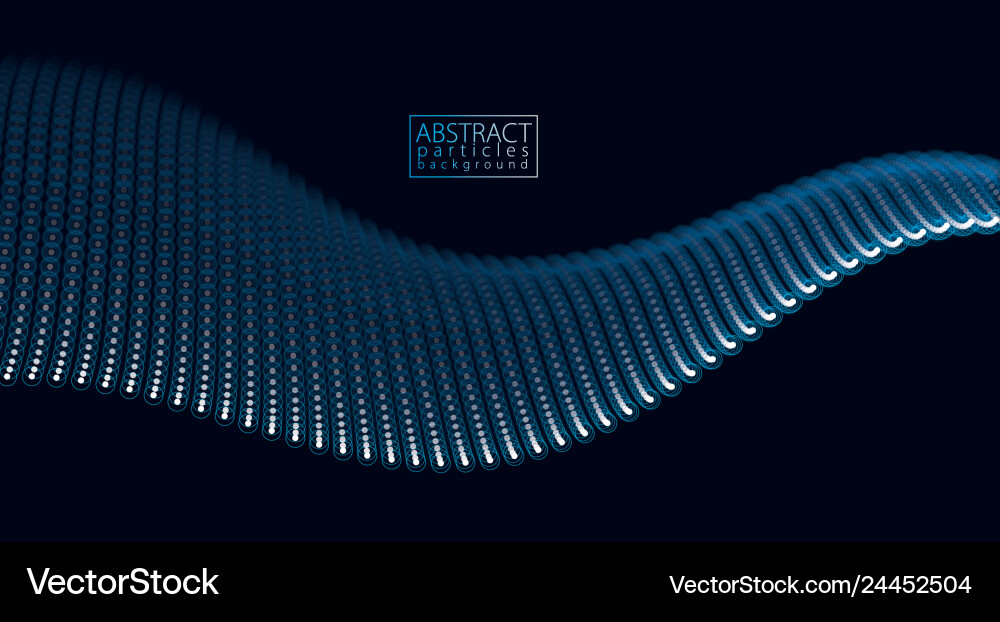 Flowing particles wave dynamic sound motion 3d Flowing particles wave dynamic sound motion 3d vector image