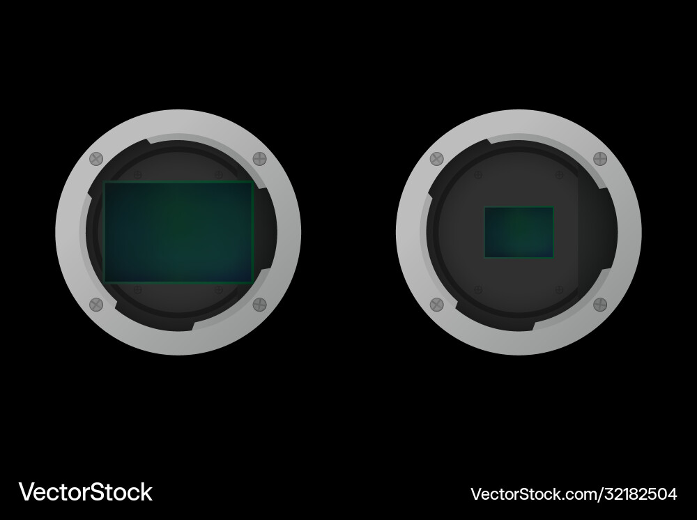 Full frame and crop image sensor Vector Image