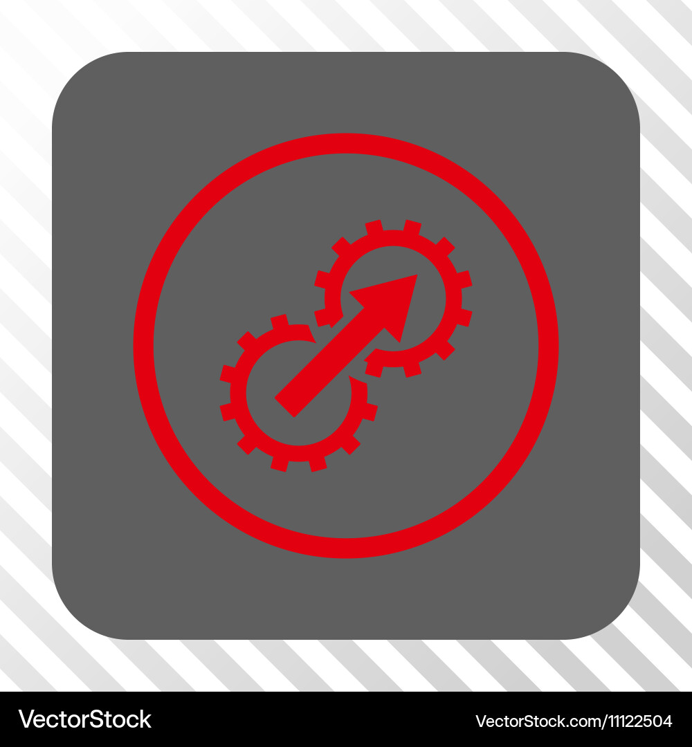 Gear integration rounded square button vector image