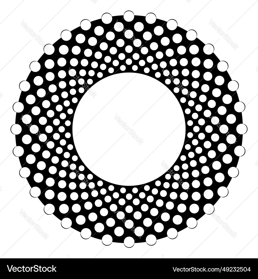 Geometric pattern dotted circle frame Vector Image