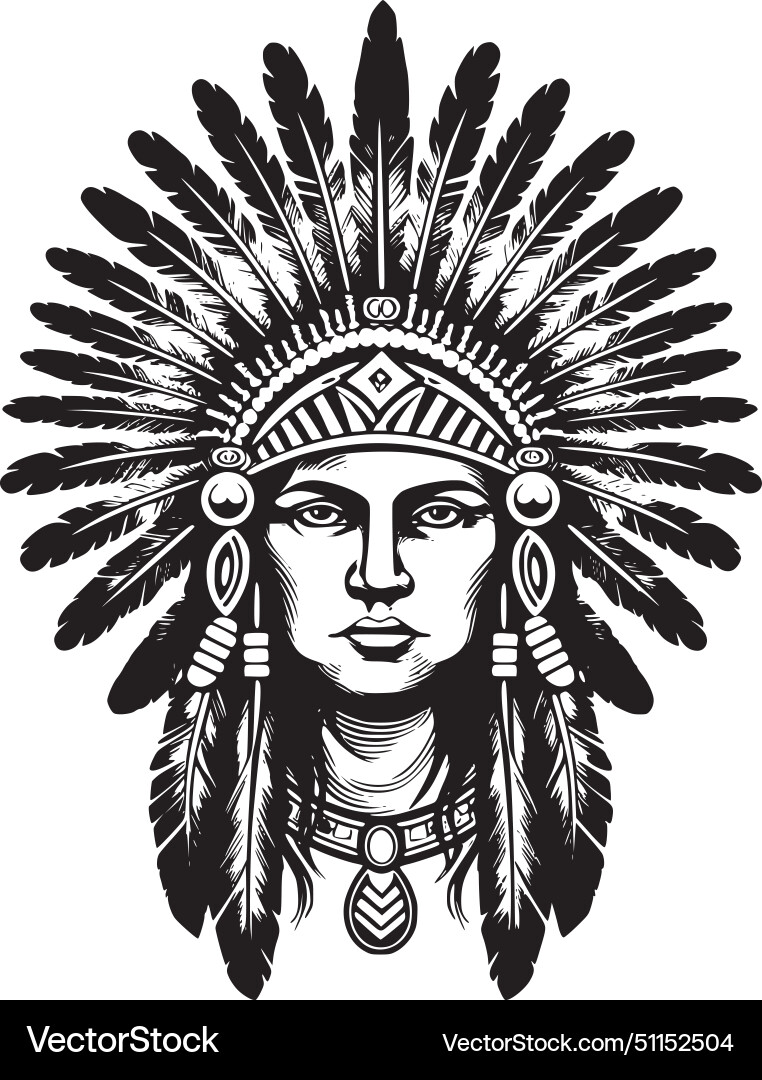 Indian headdress - schwarz-weiß isolierte Ikone Indian headdress - schwarz-weiß isolierte Ikone vektorbild
