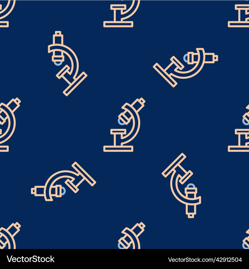 Line microscope icon isolated seamless pattern Line microscope icon isolated seamless pattern vector image