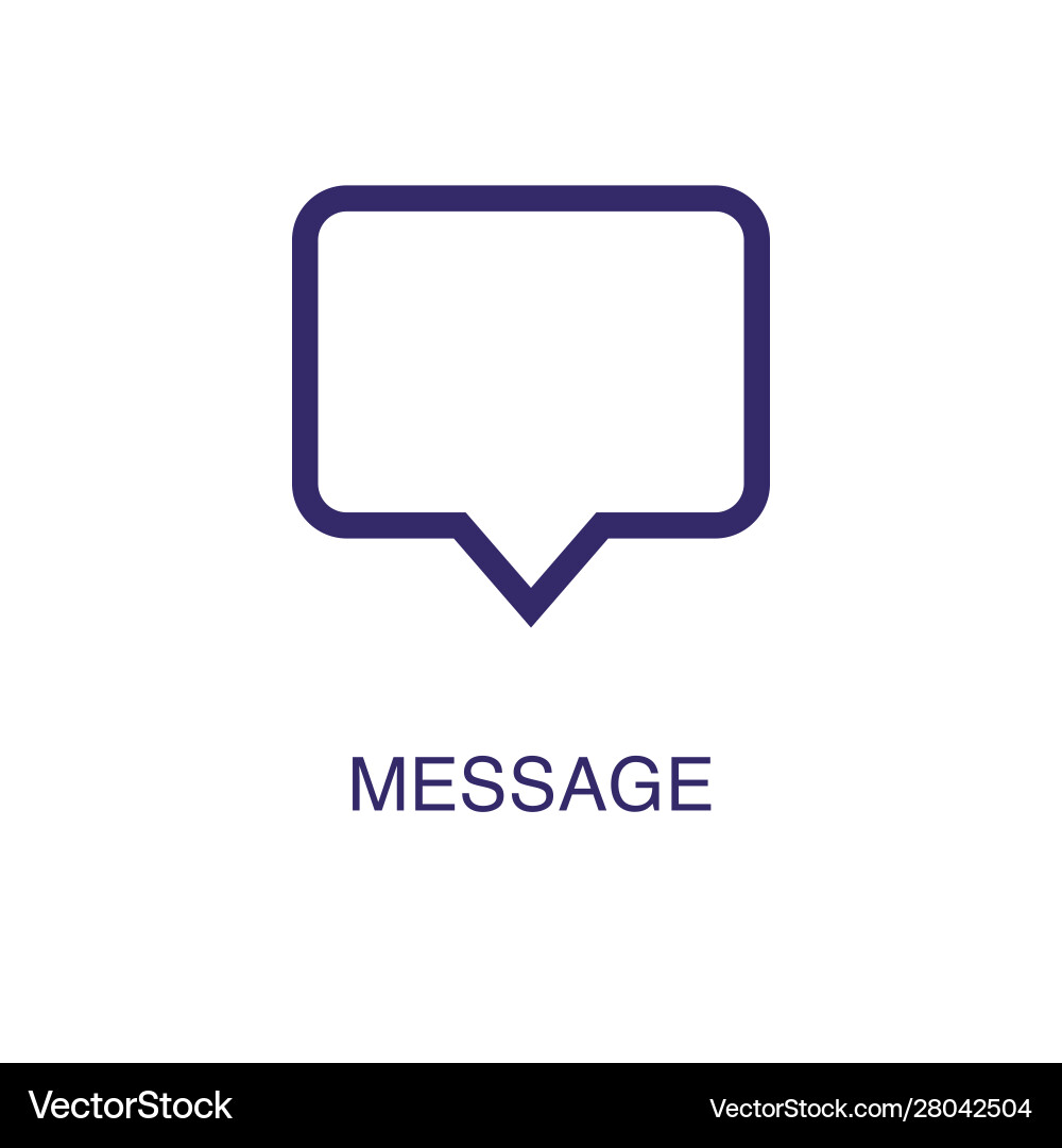 Message element in flat simple style on white vector image