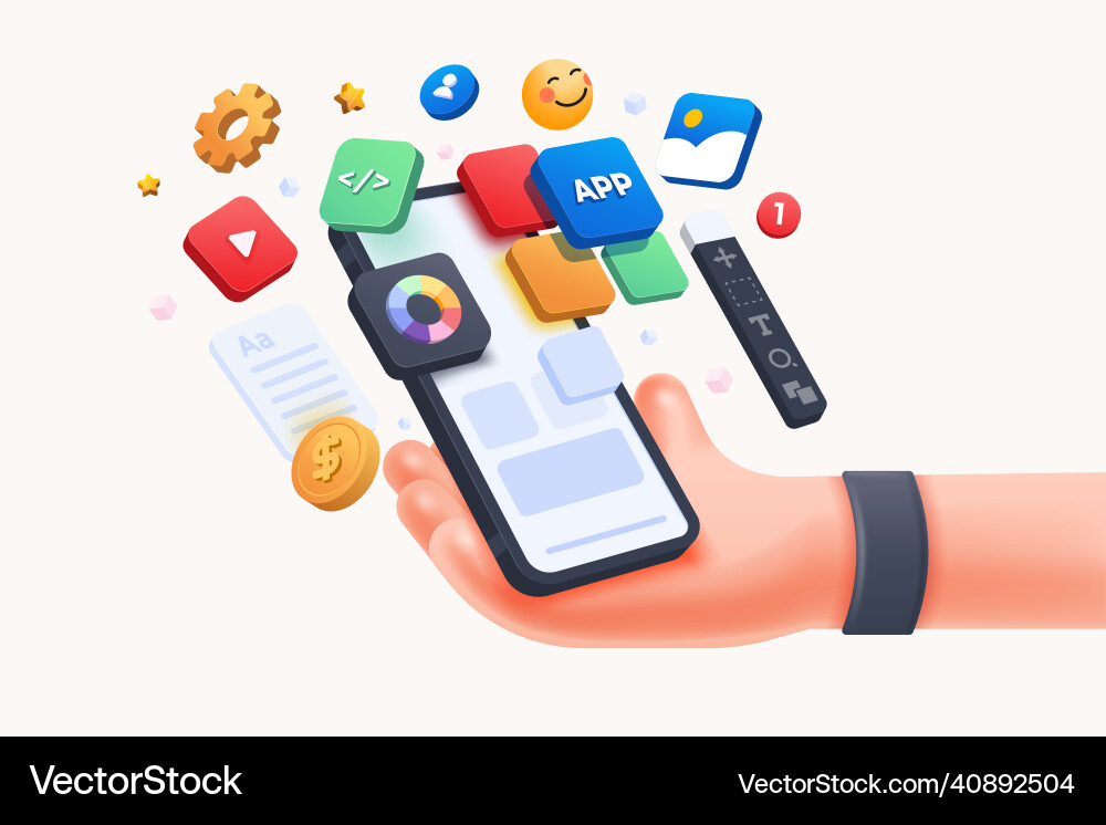 Mobile App Development UI vector image