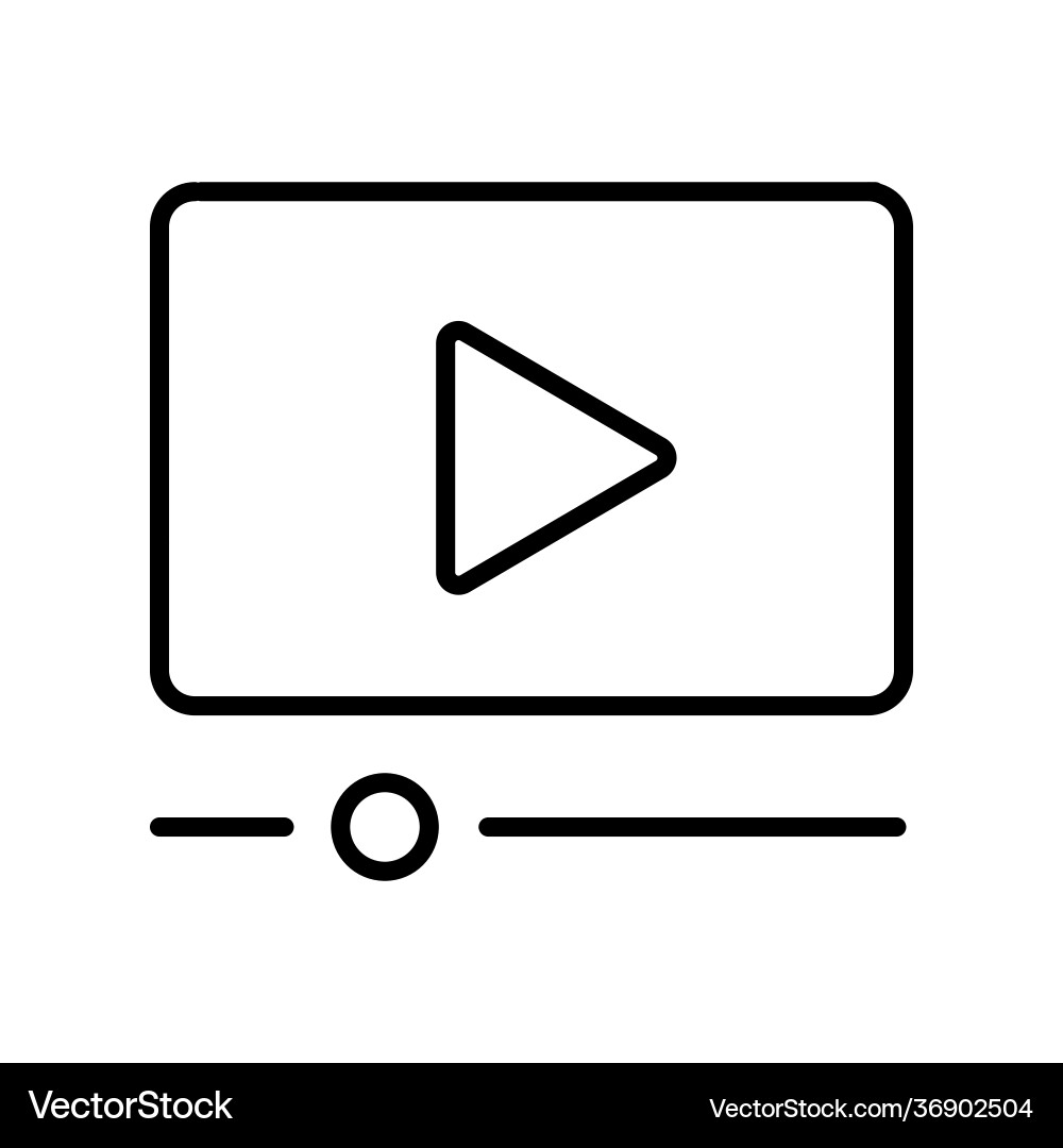 Monochrome outline video player icon button Monochrome outline video player icon button vector image