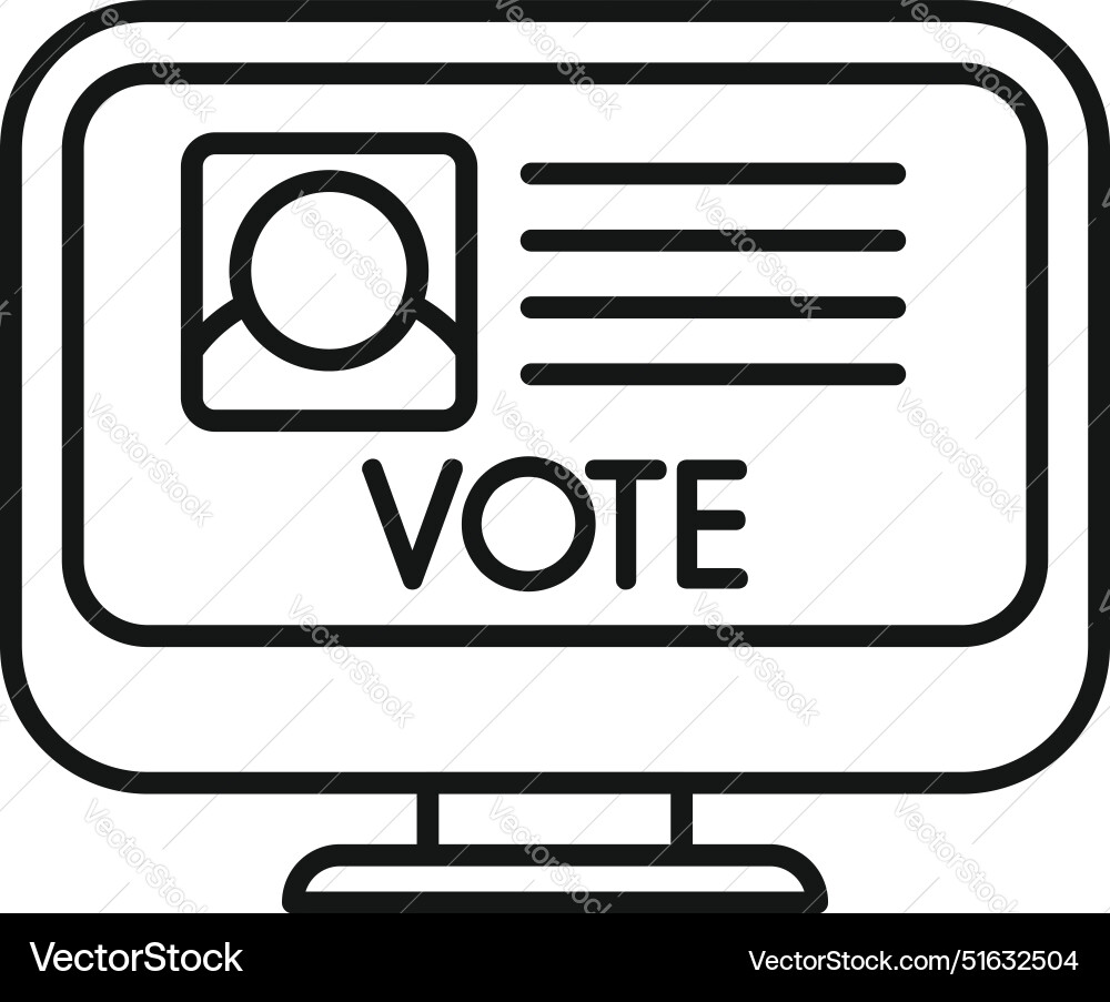 Online voting platform displaying candidate Online voting platform displaying candidate Vector Image