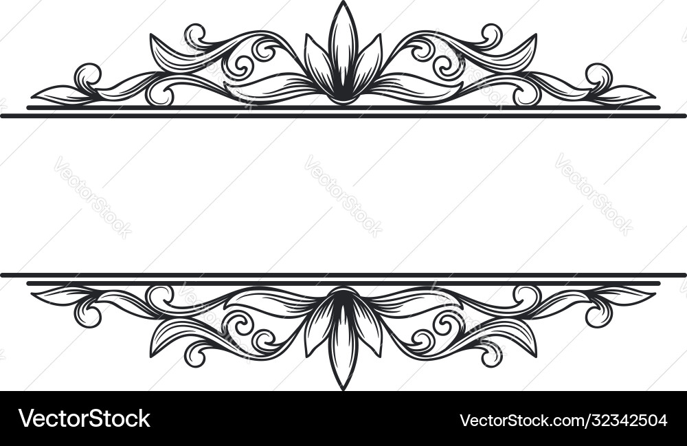 Ornate frame scroll element Ornate frame scroll element vector image