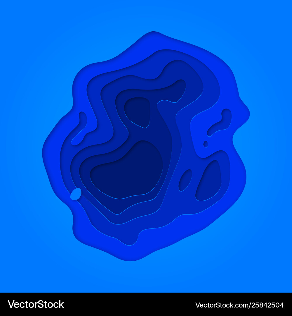 Papercut layer blue color gradient background Papercut layer blue color gradient background vector image