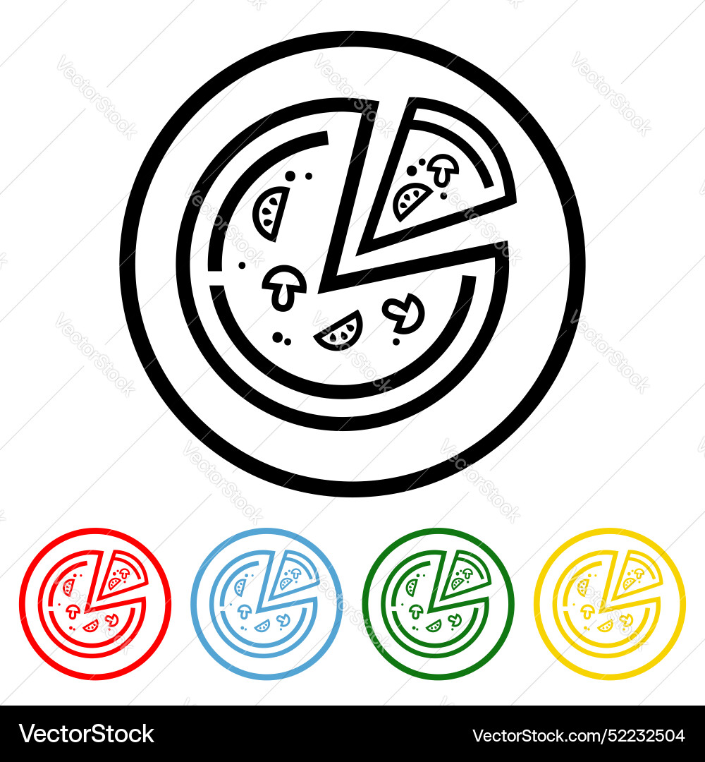 Pizza icon design element with four Pizza icon design element with four vector image