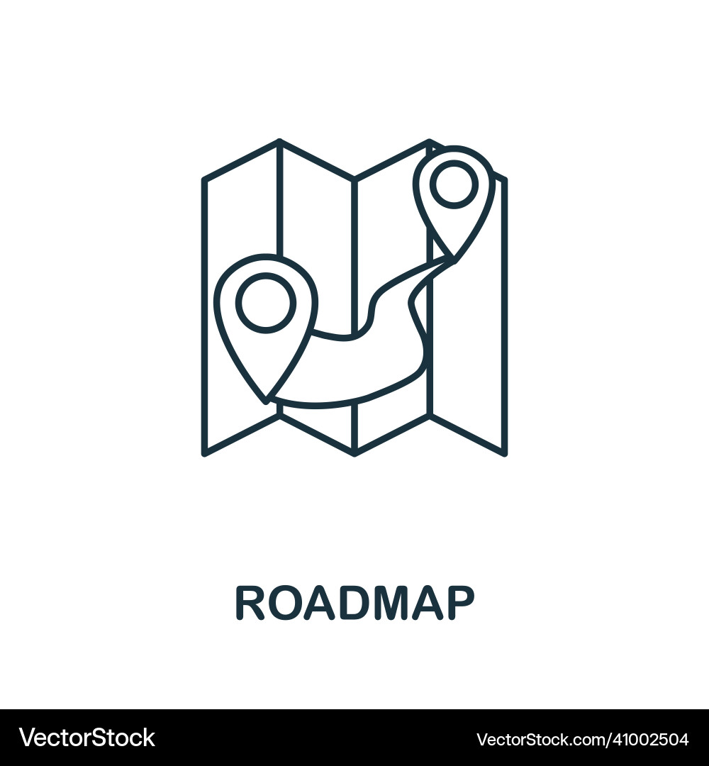 Roadmap icon line element from digital Roadmap icon line element from digital vector image