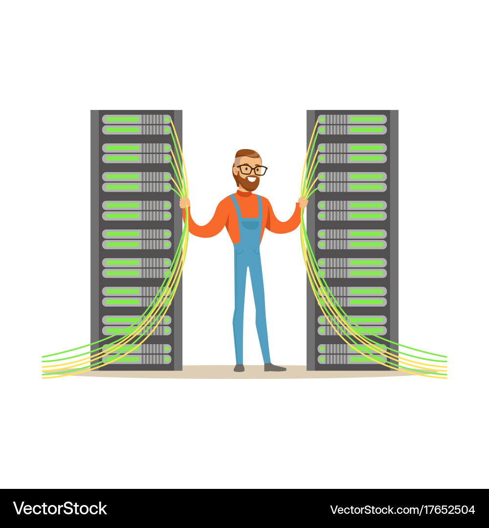 System administrator server admin programmer Vector Image