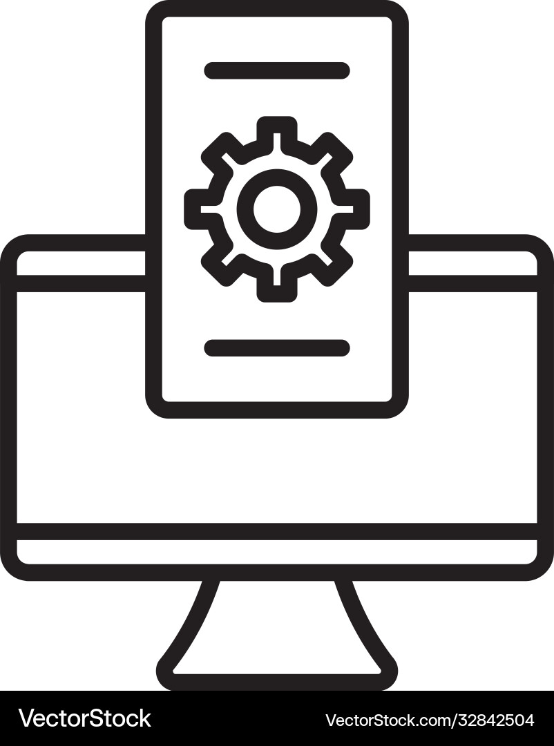 Technical service concept computer and card Vector Image