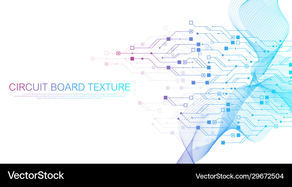 Technology circuit board texture background vector image