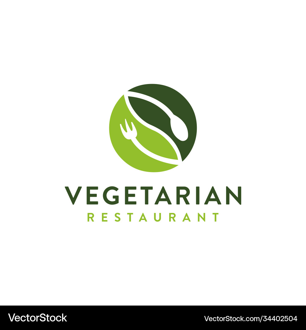 Vegetarian restaurant logo icon – Royalty-Free Vector | VectorStock, image size:1000x1080