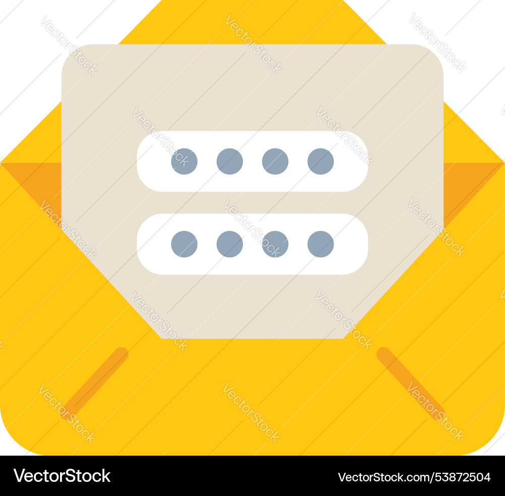 Yellow envelope containing password protected Yellow envelope containing password protected vector image