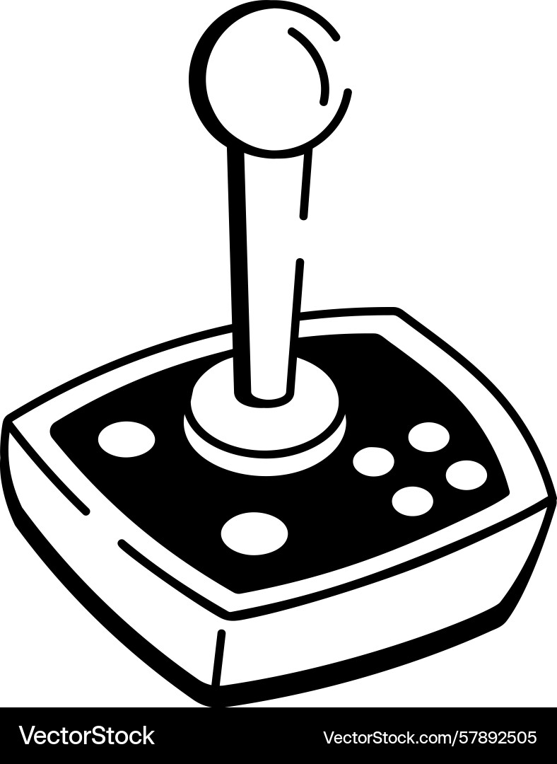 A sketchy style icon representing joystick Vector Image
