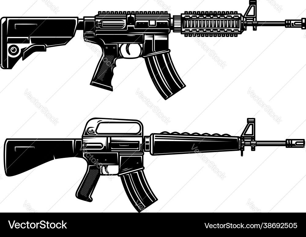 Assault Rifle Collection Vector Image
