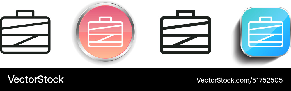 Baggage icon thin linear regular and button style Baggage icon thin linear regular and button style vector image