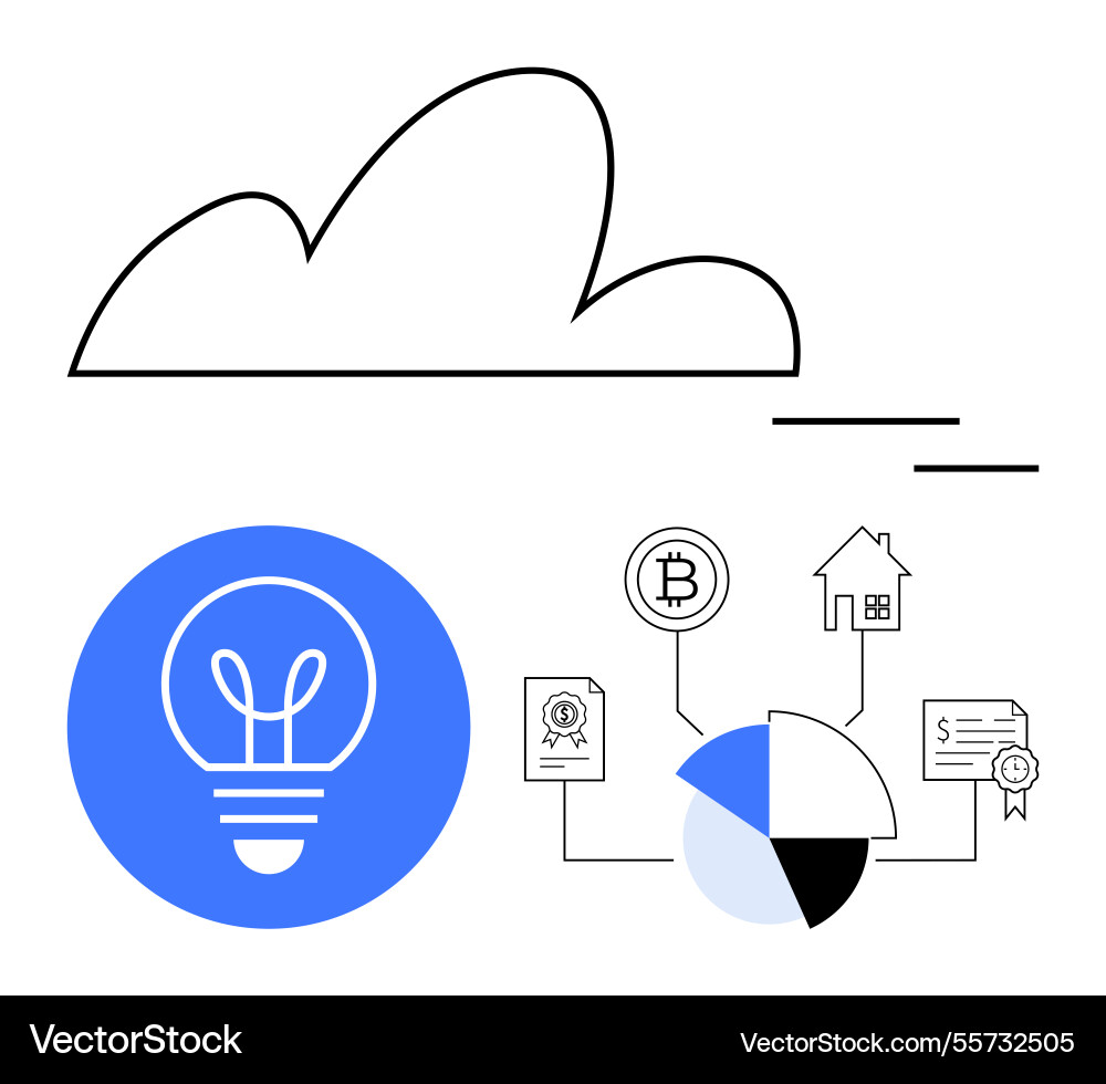 Cloud computing concept with data connections Cloud computing concept with data connections vector image