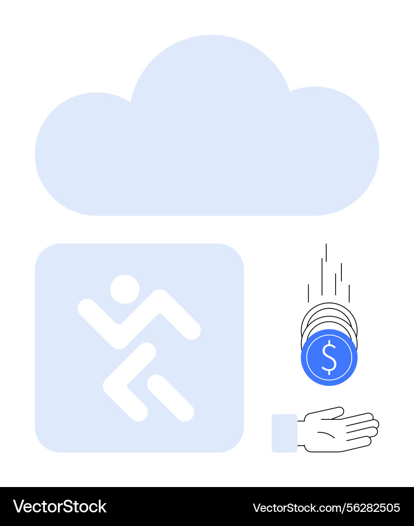 Cloud storage and data sync with monetary Cloud storage and data sync with monetary vector image