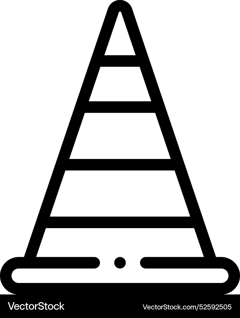 Cone icon thin linear style design isolated Cone icon thin linear style design isolated vector image