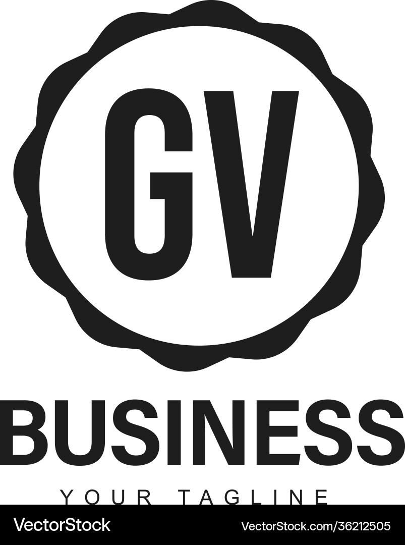 Gv initial a logo design with abstract style Gv initial a logo design with abstract style vector image