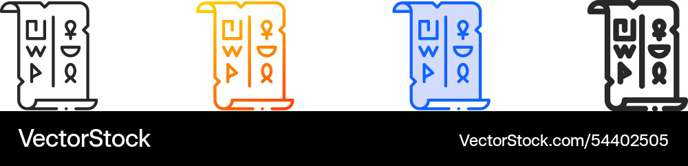Papyrus iconthin linear gradient blue stroke Vector Image