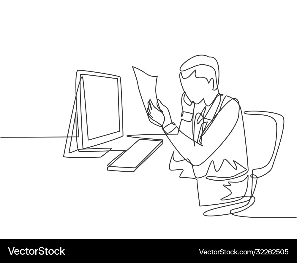Report validation concept one single line drawing vector image