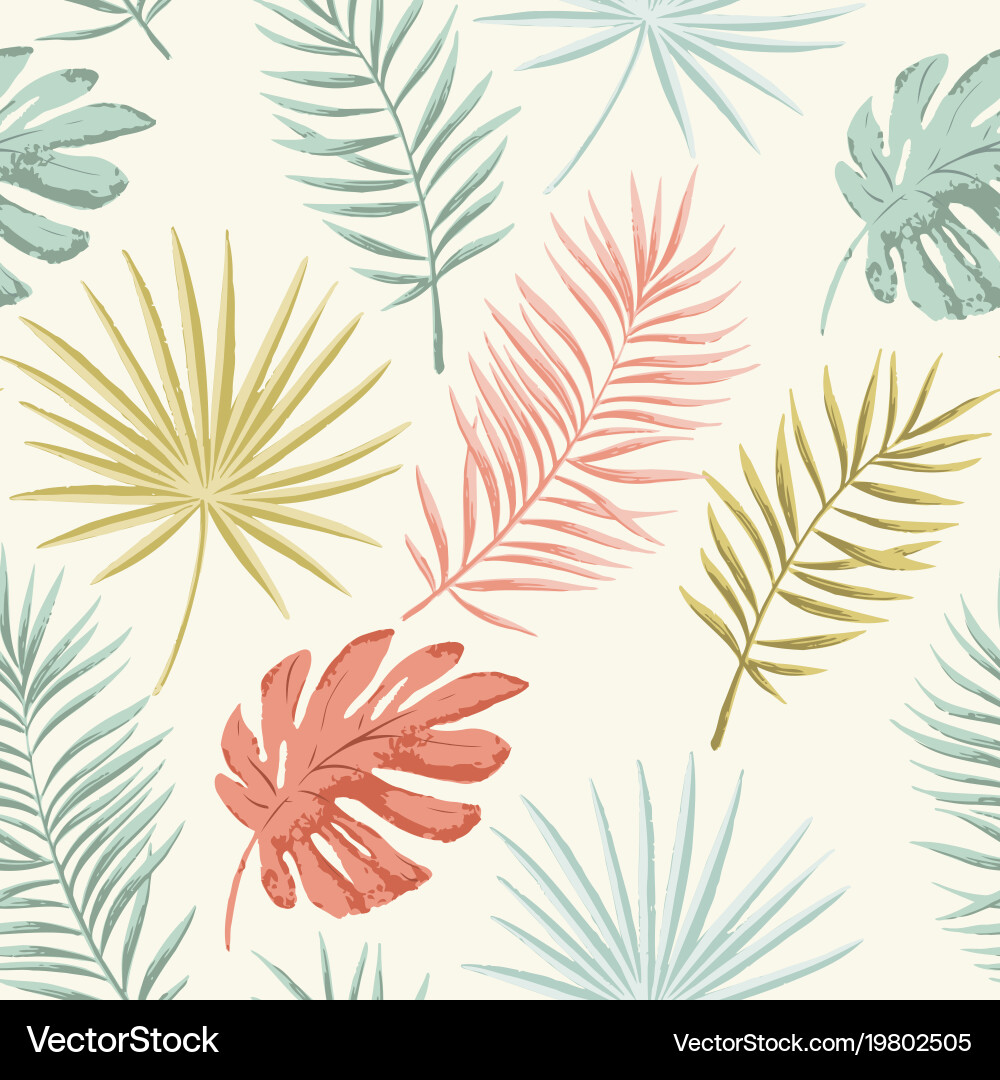 Retro Palm Leaf Pattern vector image