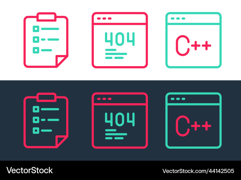 Set line software clipboard with checklist Set line software clipboard with checklist vector image