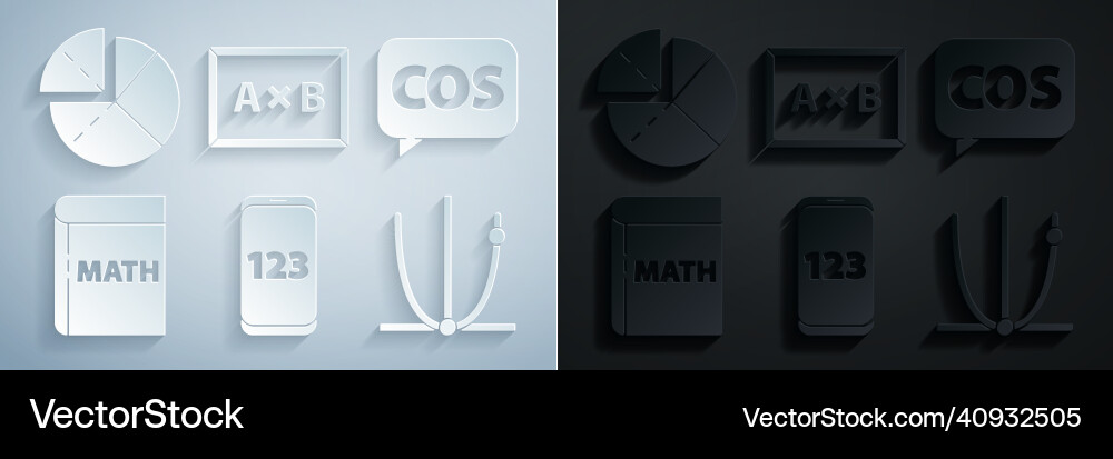 Set mobile calculator interface mathematics Set mobile calculator interface mathematics vector image