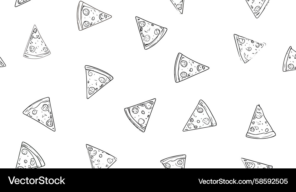 Smiling Pizza Slice Pattern Vector Image