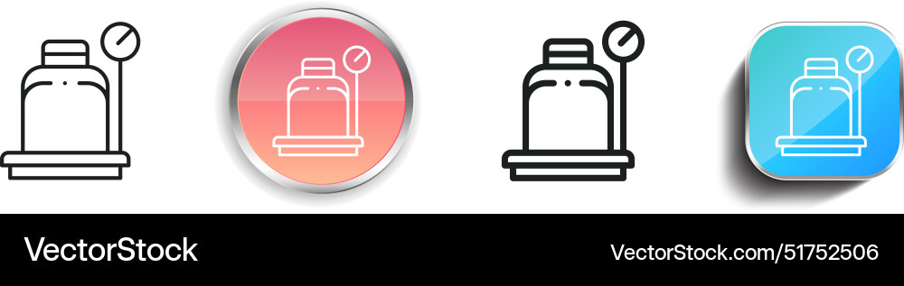Baggage icon thin linear regular and button style Vector Image