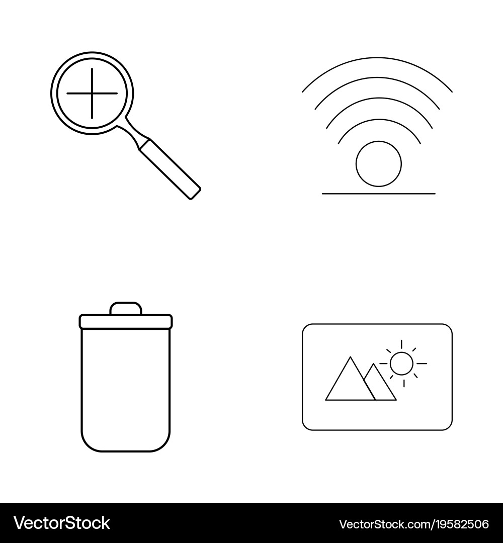 Basic elements outline icons set linear icon vector image