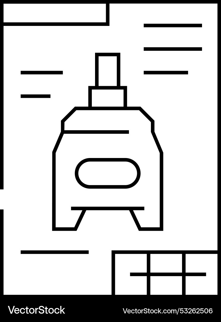 Blueprint drafting mechanical engineer line icon Blueprint drafting mechanical engineer line icon Vector Image