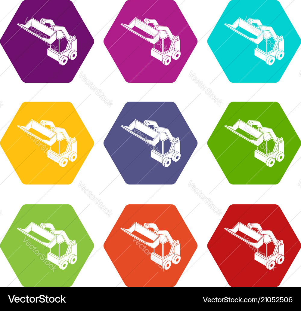 Bobcat machine icons set 9 Bobcat machine icons set 9 vector image