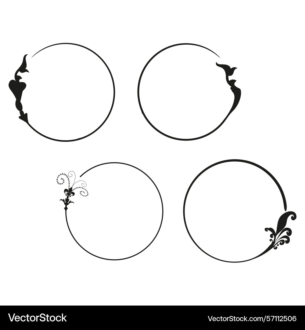 Broken circle outlines incomplete round shapes vector image