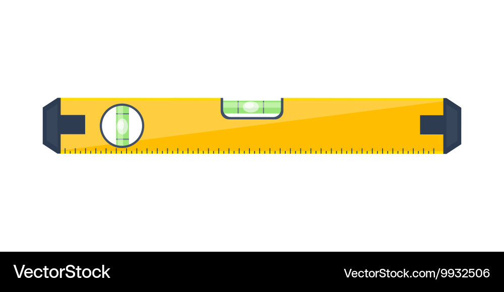 Bubble level tool in a flat style ruler building Vector Image