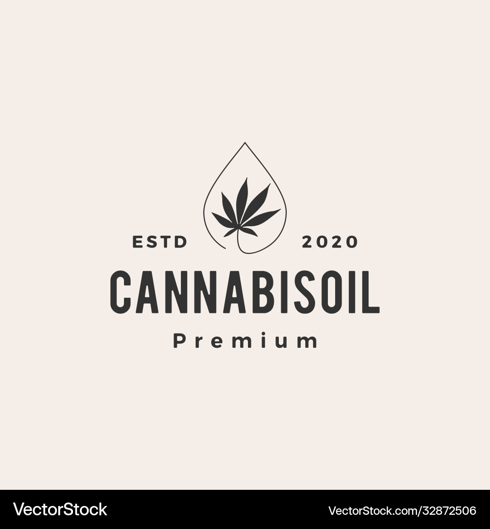 Cannabis Öl Hipster Vintage Logo-Ikone Cannabis Öl Hipster Vintage Logo-Ikone vektorbild