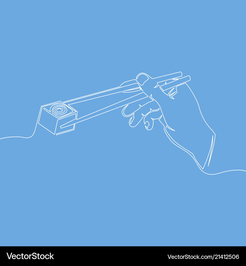 Continuous single line hand with chopsticks Continuous single line hand with chopsticks vector image