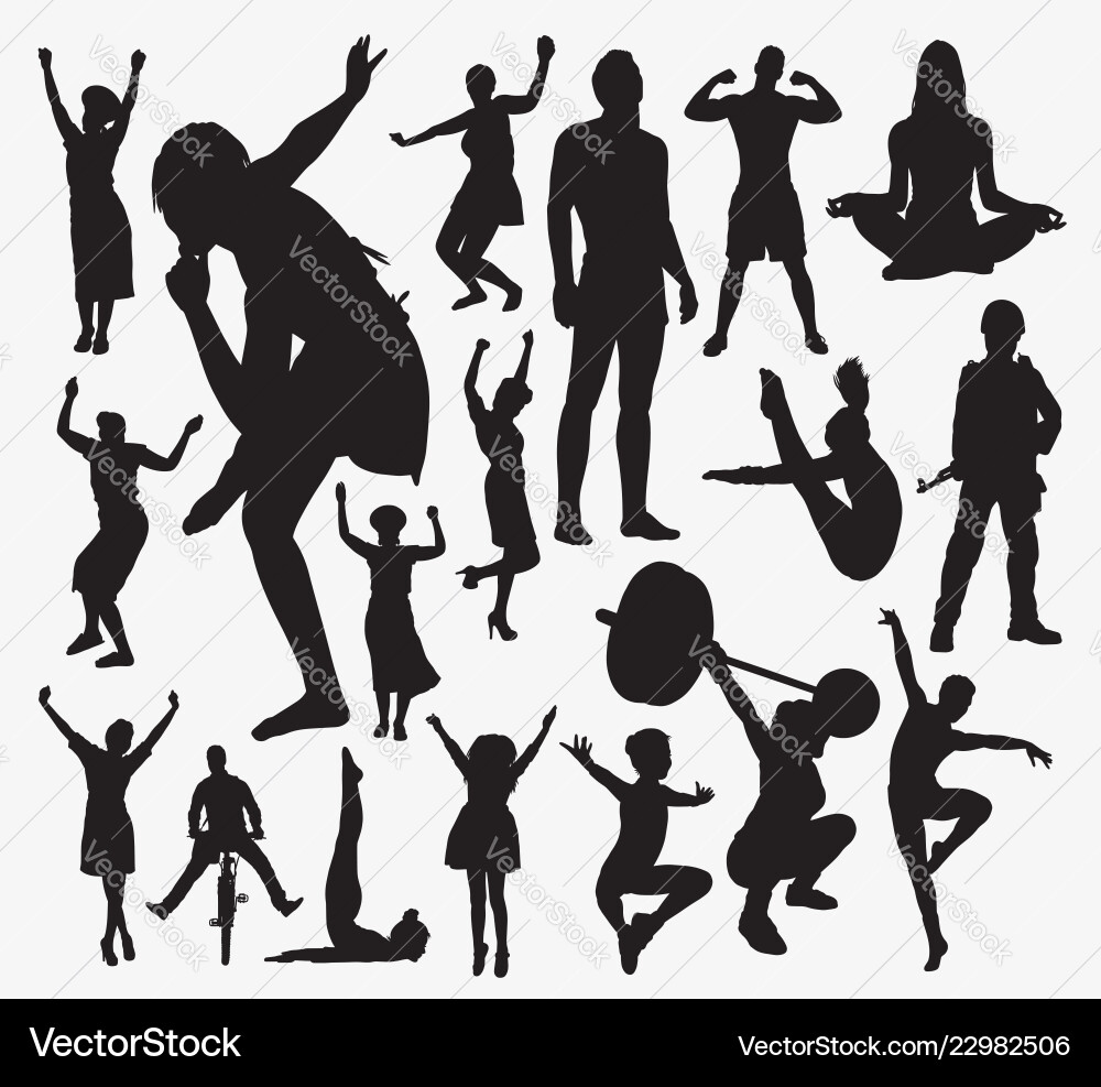 Dynamic Silhouette People Vector Image