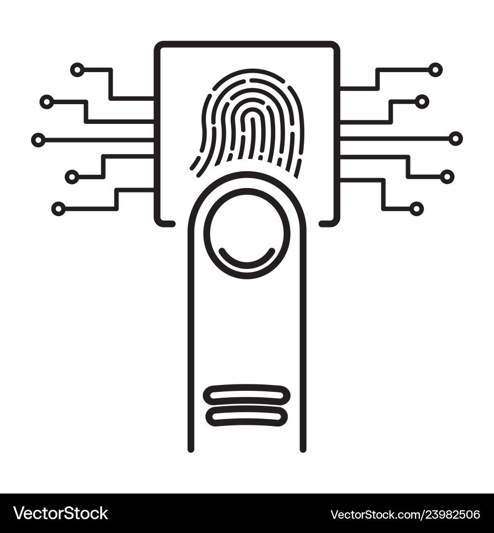 Fingerprint Scan Icon - Biometrics Vector Image