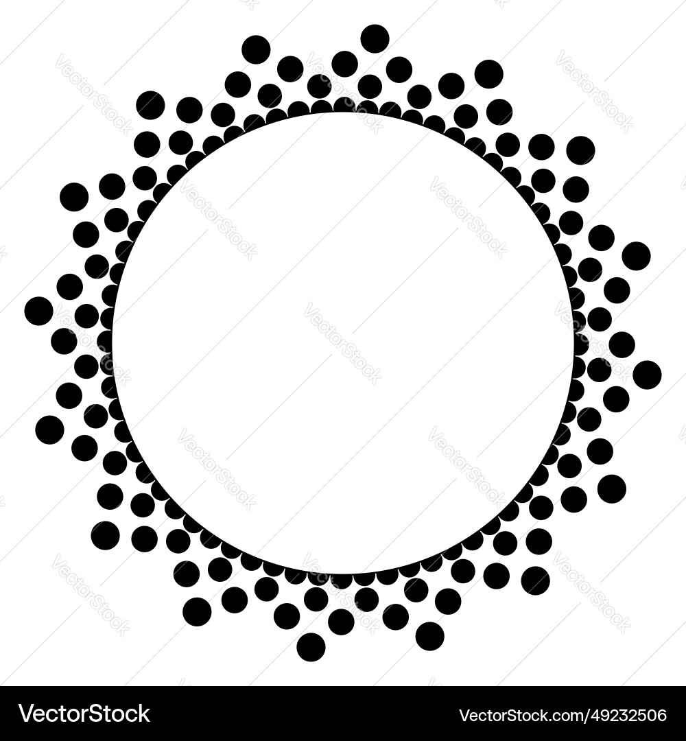 Geometric pattern dotted circle frame Vector Image